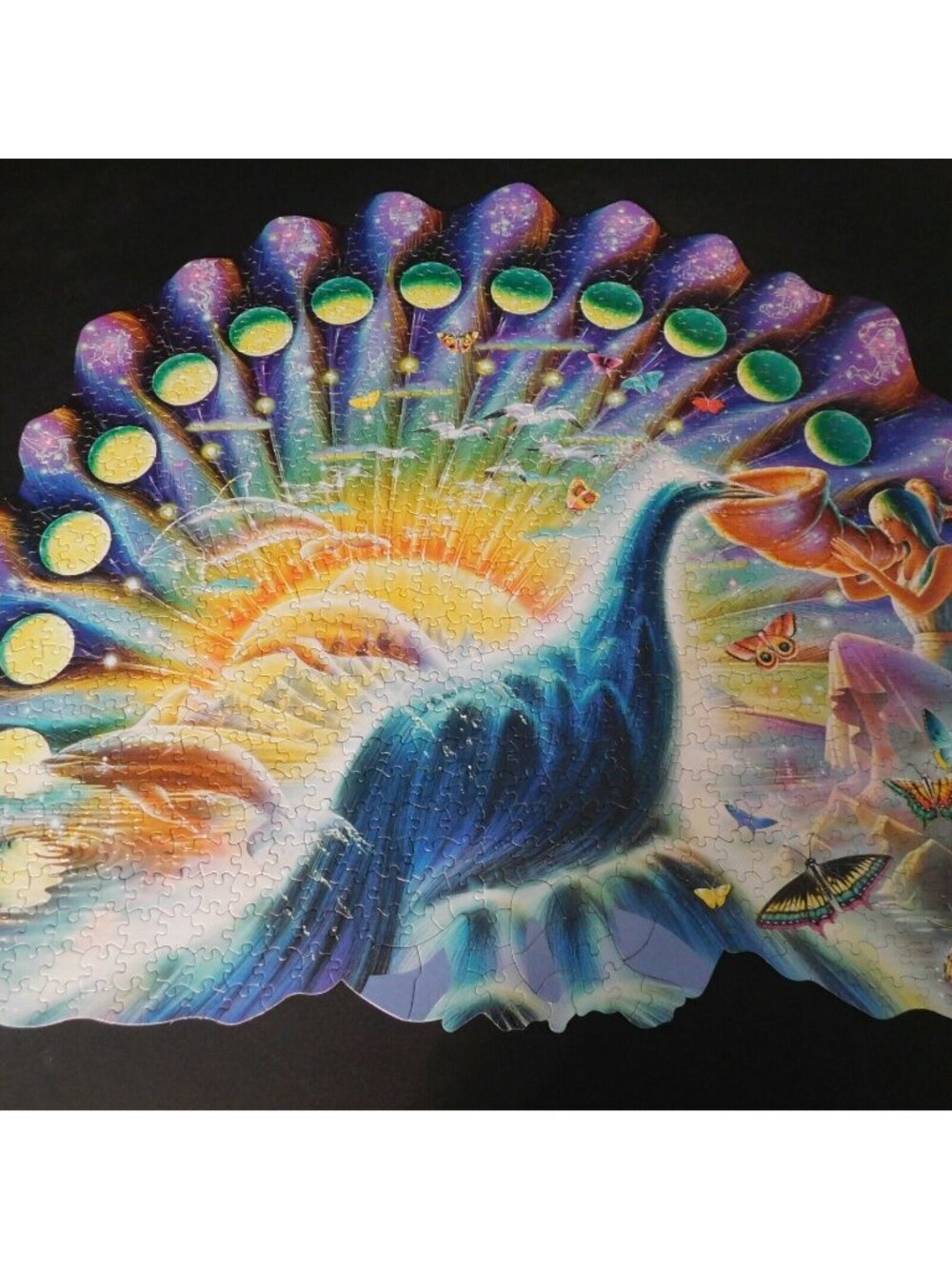 Ceaco Peacock Shaped Jigsaw Puzzle 1000 Pieces 30 in wide 24 in tall COMPLETE